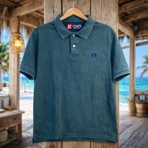 Chaps Sports Mens Size XL Polo Hunter Green Woods Golf Fishing Shirt